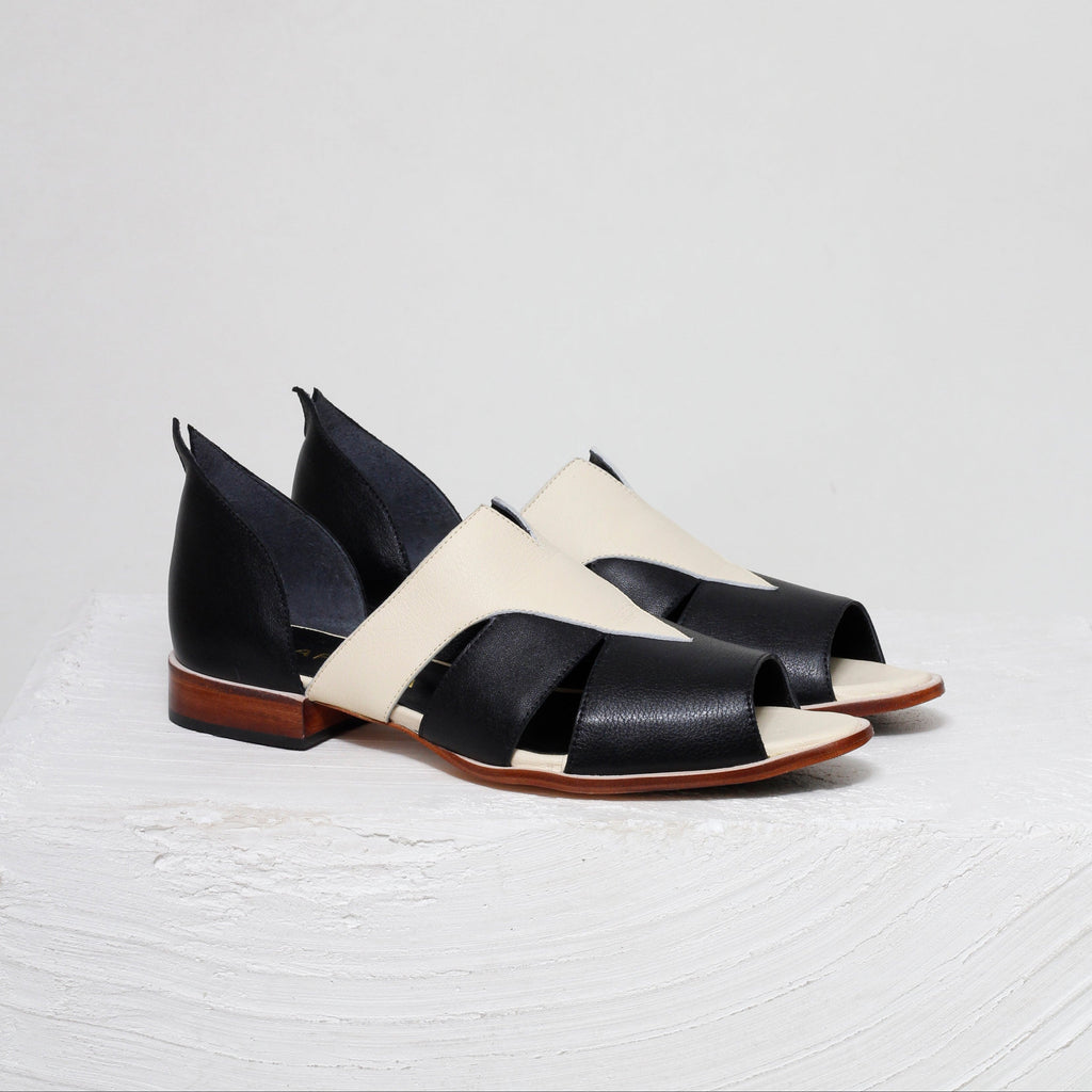 Agatha Two-Tone Peep-Toe Sandals