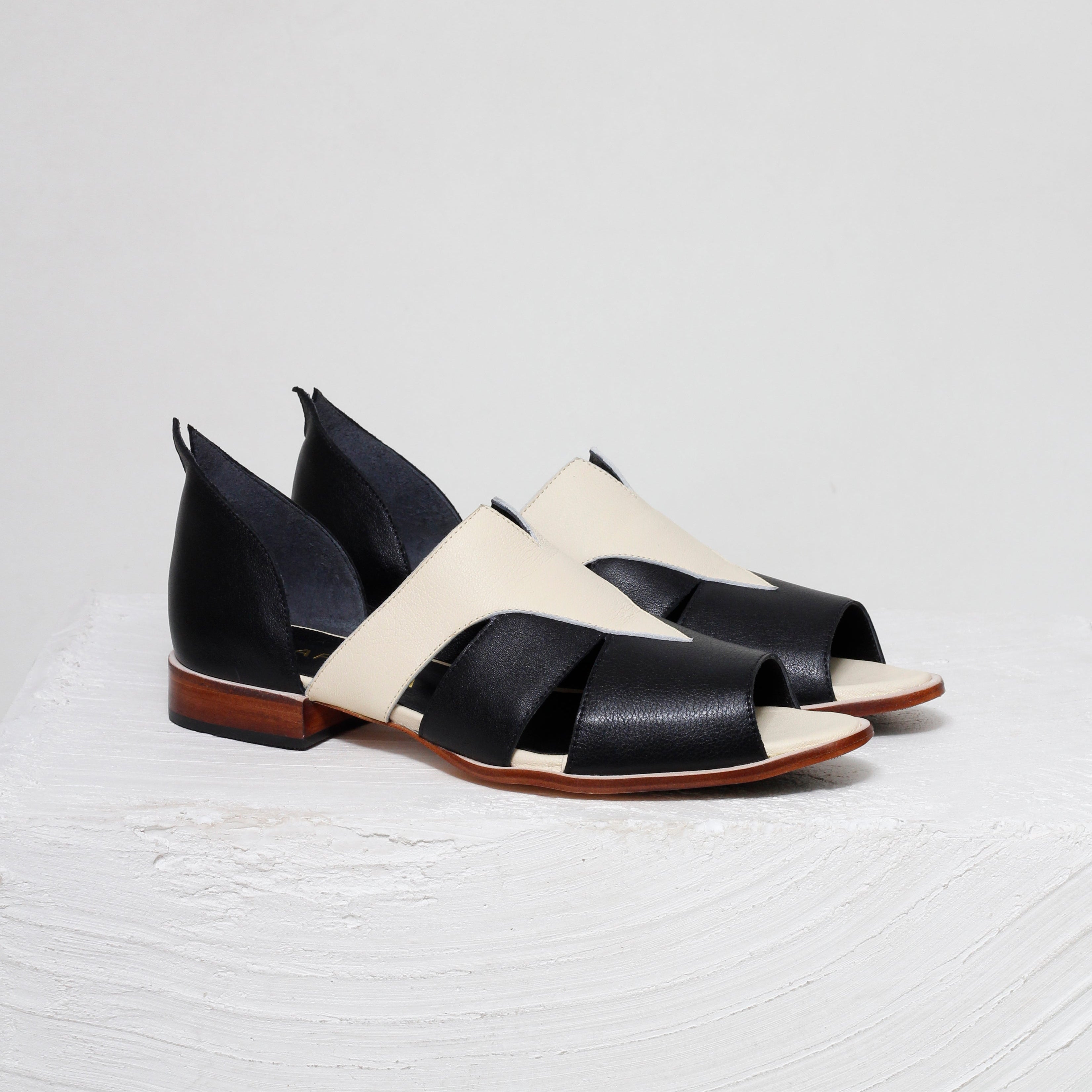 Agatha Two-Tone Peep-Toe Sandals