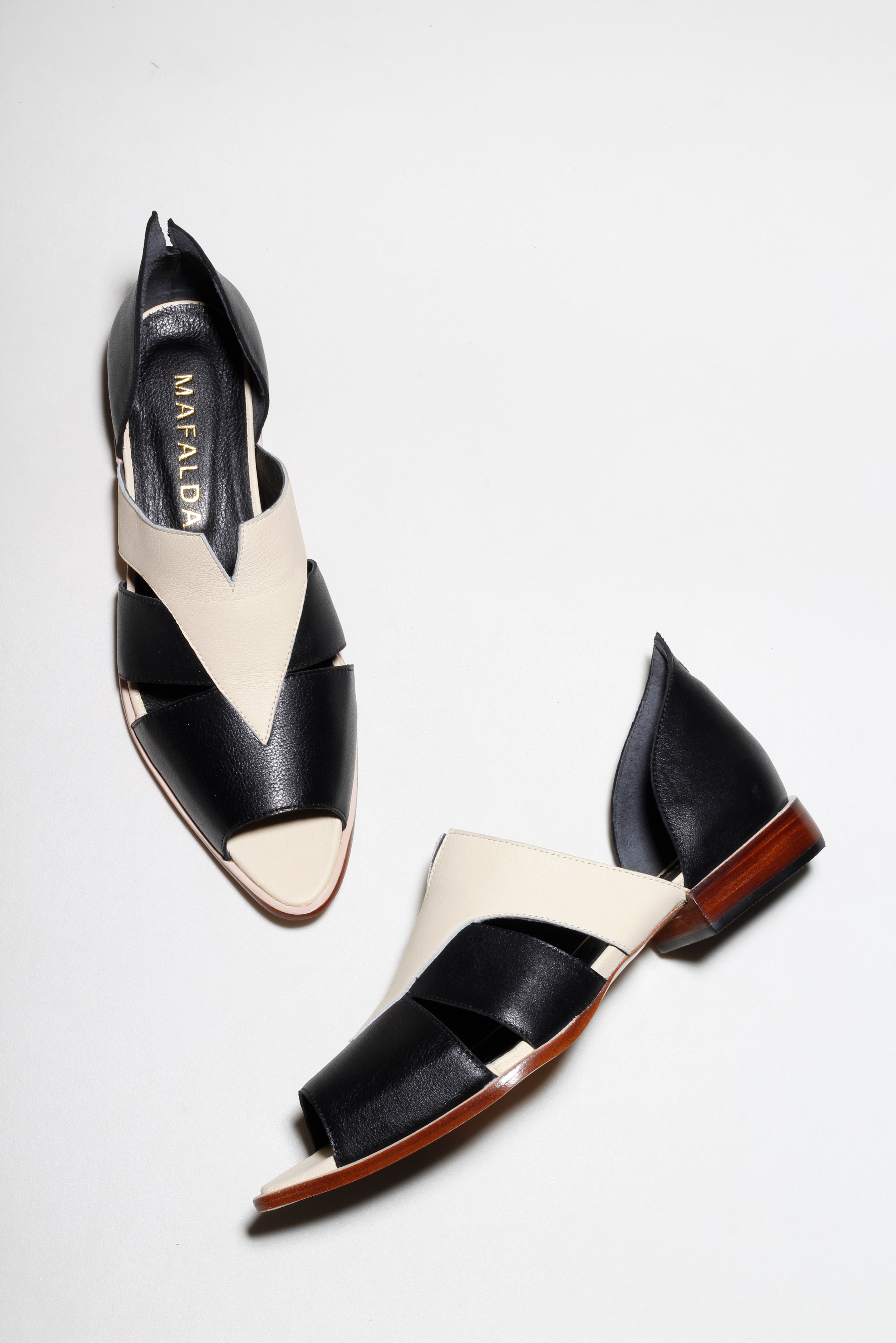 Agatha Two-Tone Peep-Toe Sandals