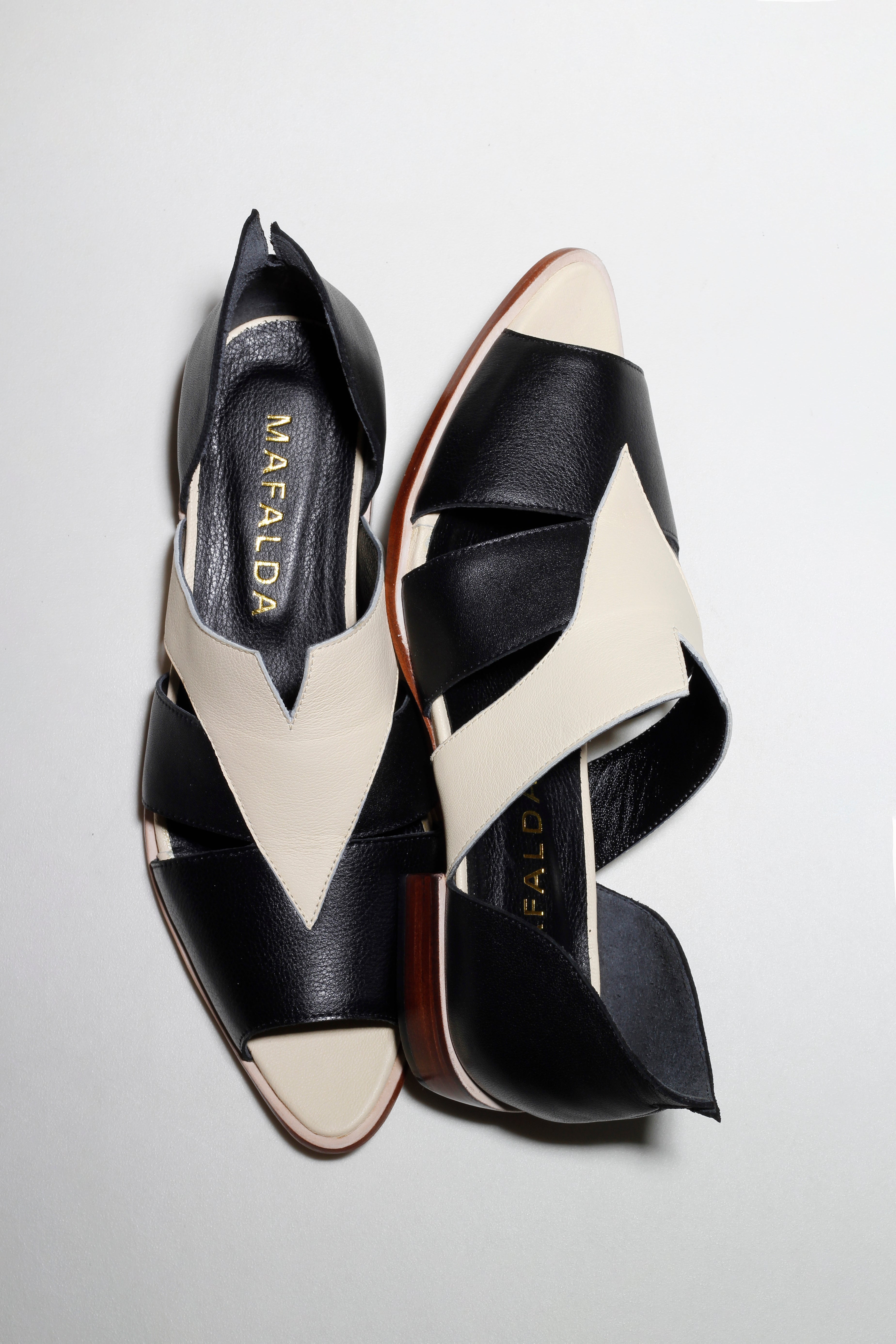 Agatha Two-Tone Peep-Toe Sandals